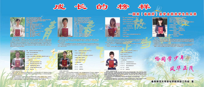 近年来获奖学生风采宣传板